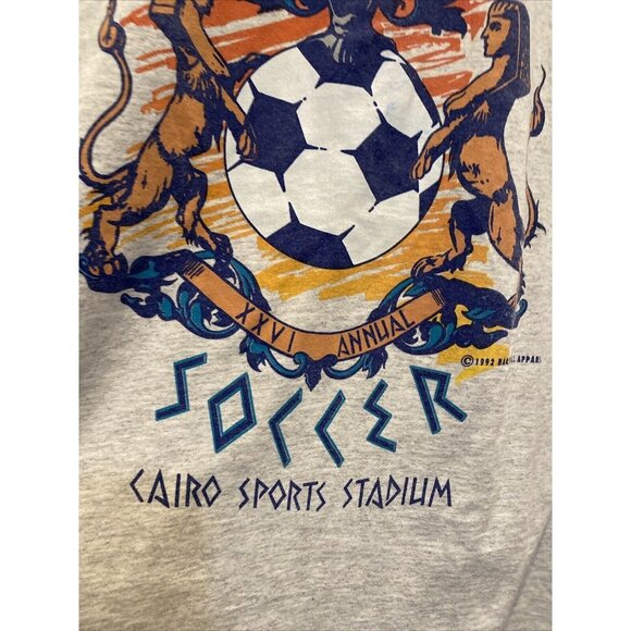 vintage 1992 Victory Cup Soccer Cairo Sports Stadium Large Gray - Picture 10 of 14